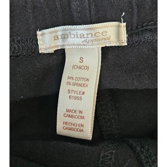 Ambiance Apparel Womens Leggings Small Black Cargo Pockets Pull On Cotton Stretc - Picture 6 of 9